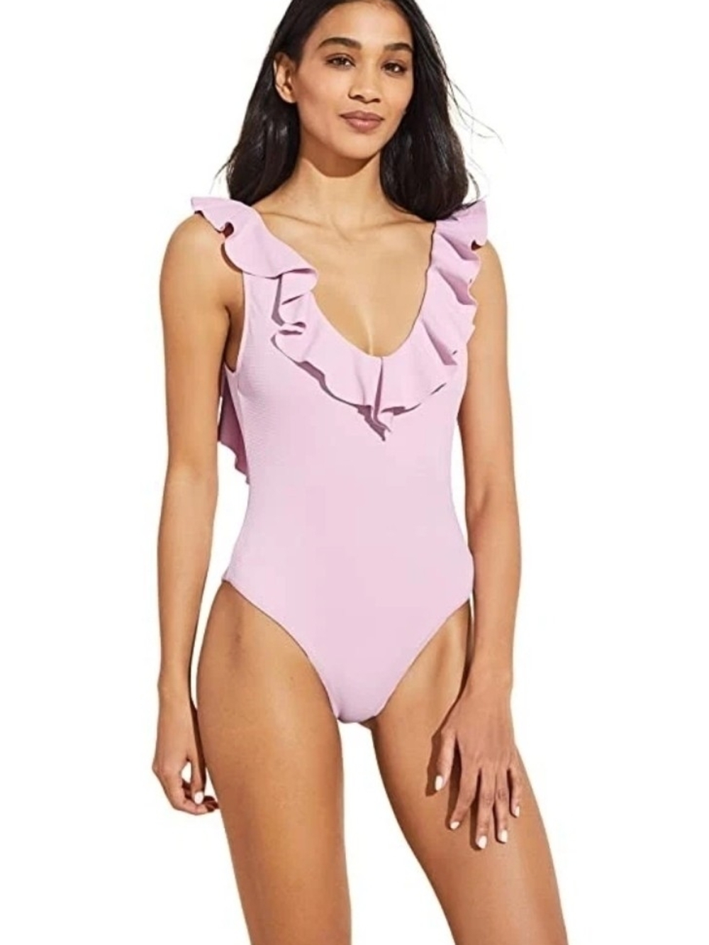 Eberjey Pink Ruffle One-Piece Swimsuit